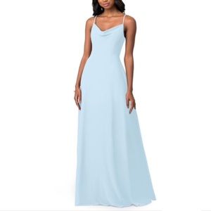 Azazie Daenerys Mint Formal Bridesmaid Floor Length Ball Gown Dress size 4 small